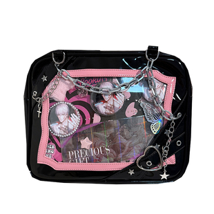 透明痛包女吧唧链条中食量通勤单肩斜挎包二次元甜酷辣妹20cm娃包