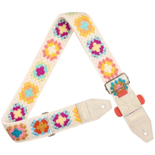 AMUMU个性复古通用吉他背带民谣电吉他贝斯肩带男生女生手工钩编