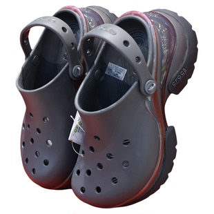 CROCS洞洞鞋新款卡洛驰复古小海豚女鞋厚底气垫沙滩凉拖鞋212811
