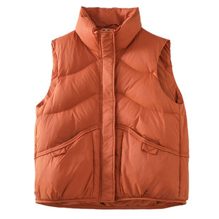 羽绒马甲女款冬季外穿2024新款白鸭绒短款加厚羽绒服背心大码显瘦