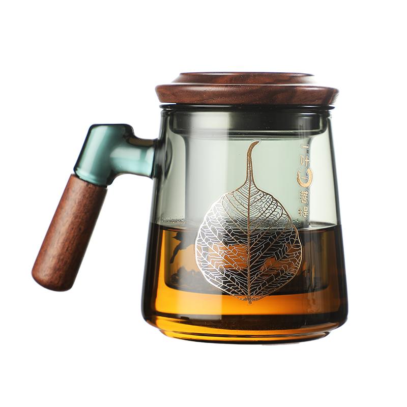 玻璃泡茶杯茶水分离杯子男士高档办公室日式过滤喝茶水杯个人专用