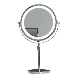 高度可调三倍十倍双面放大化妆镜台式桌面可升降带灯10倍简约智能