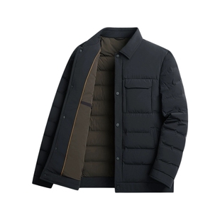 杉杉轻薄羽绒服男士2025新款冬季商务翻领外套男款短款鹅绒服中年