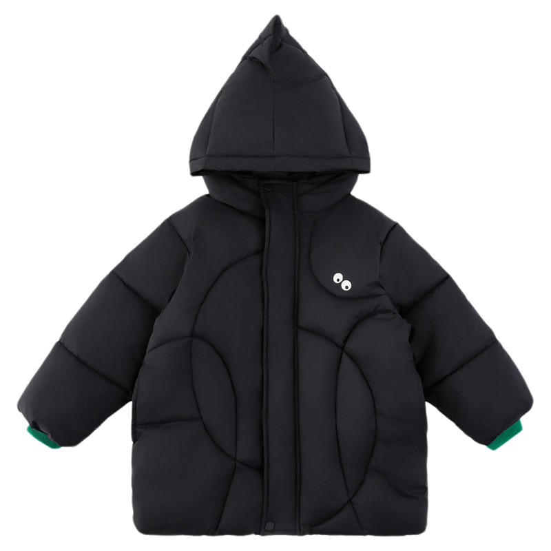 幼悠男童杜邦三防大眼萌仔95白鸭绒羽绒服冬季蓬松保暖连帽外套潮