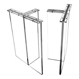 亚克力桌腿透明一字型定制餐桌书桌岩板岛台台面支撑悬浮桌脚支架