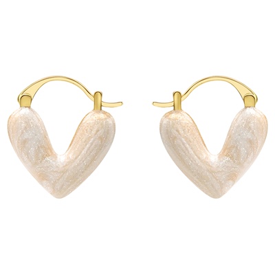 一撇一捺奶白色爱心耳扣