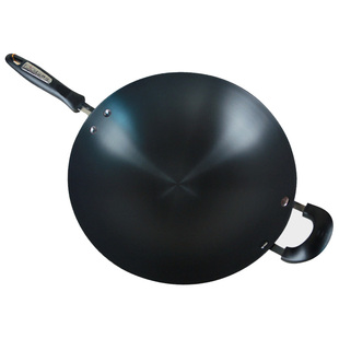 富硒康好嫂子轻便炒锅不生锈无涂层圆尖底家用爆炒菜锅燃气灶适用