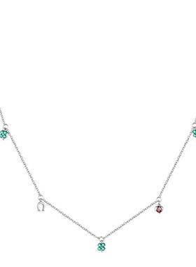 潘家小众设计轻奢四叶草瓢虫马蹄铁项链铜镀S925银2024原创新款