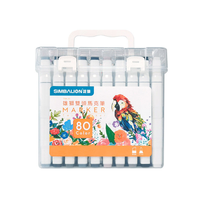 雄狮马克笔油性双头水彩笔48色套装小学生画画爱好者儿童专用手绘动漫设计学生美术绘画24色美术专用马克笔