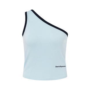 RestandRecreation官方刺绣RR单肩拼色背心2025新款休闲吊带上衣