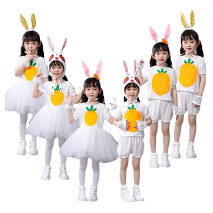 圣诞儿童小兔子演出服幼儿大灰狼小白兔动物表演服纱裙兔子舞蹈服