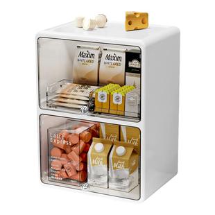 茶包收纳盒桌面茶水间置物架办公室咖啡胶囊防尘抽屉式大容量杯架