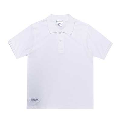 原创潮牌纯色打底大码翻领t恤