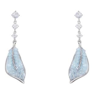 蓝色鱼尾耳环高级精致不规则长款耳坠2026新款独特好看度假风耳饰