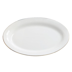 骨瓷鱼盘放鱼的装鱼盘子家用创意欧式金边可微波陶瓷大号长方鱼碟