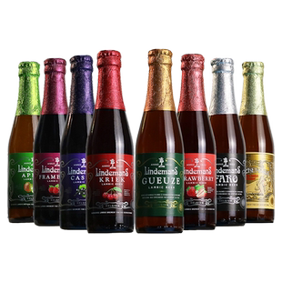 林德曼啤酒比利时进口果啤精酿啤酒水果桃子樱桃苹果味啤酒组合