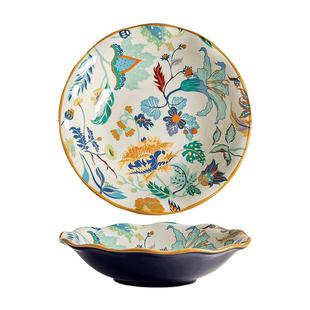 墨色原创中式陶瓷碗碟套装家用饭碗高级感餐具2024新款轻奢盘子碗