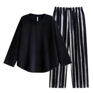 悦内情侣睡衣女秋冬款冬季珊瑚绒加绒加厚家居服男保暖休闲可外穿