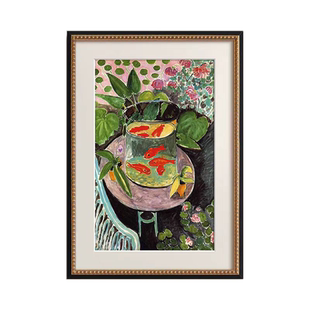 八尾金鱼》常玉艺术法式小众复古客厅装饰画北欧玄关餐厅书房挂画