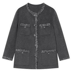 【100绵羊毛】Goodland美地女装冬季时尚法式松弛感外套