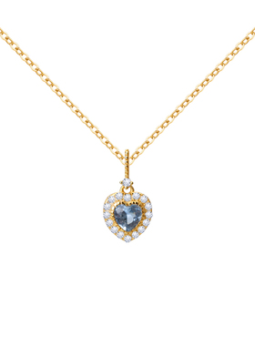 KNA珂娜海蓝之心纯银吊坠项链