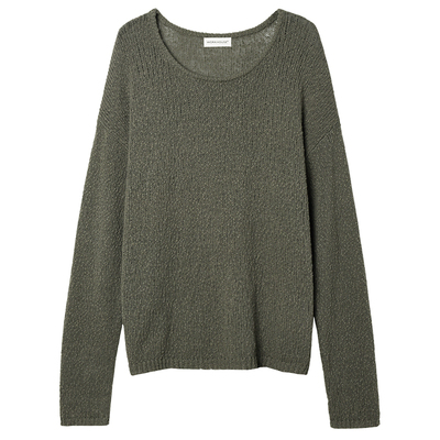 322WORKHOUSE竹节棉大圆领套头衫