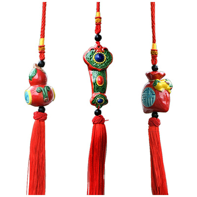 交趾陶陶瓷中式汽车挂件挂饰车挂