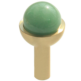 儿童房明装天然石水晶小拉手北欧抽屉衣柜门橱柜简约单孔黄铜把手