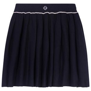 Maje秋冬女装法式时尚气质羊毛混纺黑色仿钻装饰短款百褶针织半裙