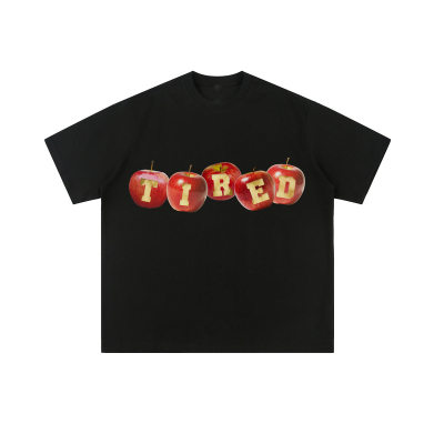 男女同款苹果印花短袖t恤夏季tee