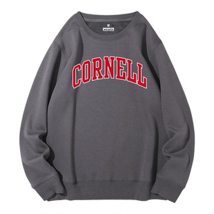 康奈尔大学男春秋圆领卫衣加绒宽松Cornell外套情侣无帽ins潮长袖