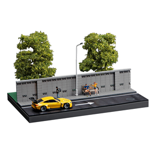 收藏家1:64街边微缩场景模型仿真城市建筑小比例沙盘造景道具摆件