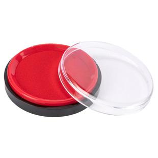 得力印泥印台红色办公黑色盖章印尼指纹蓝色印泥快干硬泥盖章财会用品海绵芯按手印红印油小号便携印尼印章泥