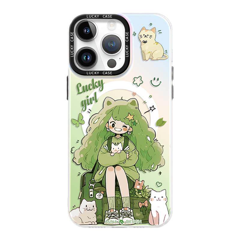 森林可爱少女适用iPhone17Promax手机壳磁吸支架苹果16保护套ip15网红超薄ins风plus全包14防摔ip13Pro新款女