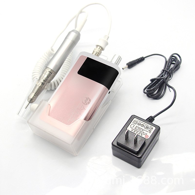 新款便携式35000转充电美甲打磨机小型电动指甲修甲抛光工具套装