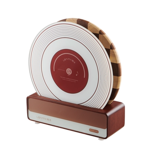 懒米唱片菜板套装乌檀木实木切菜案板抗菌防霉家用砧板刀具棋盘格