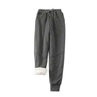 冬季新品羊羔绒加厚运动裤小脚加绒休闲裤宽松卫裤大码棉裤长裤女