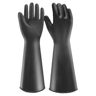 耐酸碱工业手套加厚橡胶耐用劳保化学防腐蚀防水耐磨化工胶皮丁腈