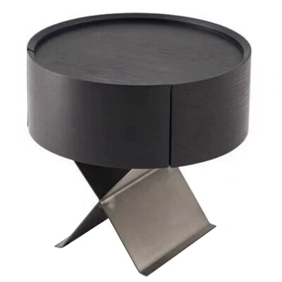 【米米家M】意式极简床边柜简约收纳创意圆形高级卧室 轻奢床头柜