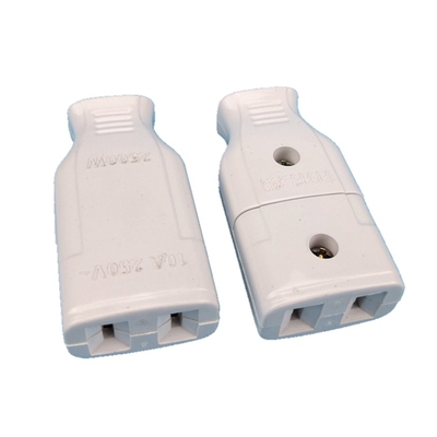 电源家用接线式两项二脚公母插头