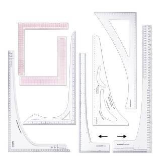 科灵90度服装直角尺拐角尺设计制版裁缝裁剪美工作图绘画专用尺多功能90°绘图尺子L形尺大型塑料角尺子