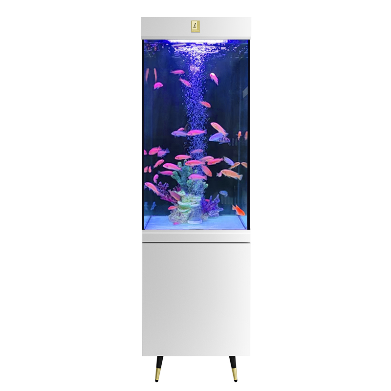 立式魚缸客廳2025新款超白玻璃小型帶一體柜子落地免換水族箱立體