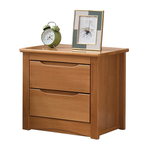 榉木床头柜北欧原木风实木现代简约整装小户型主卧室储物收纳柜子