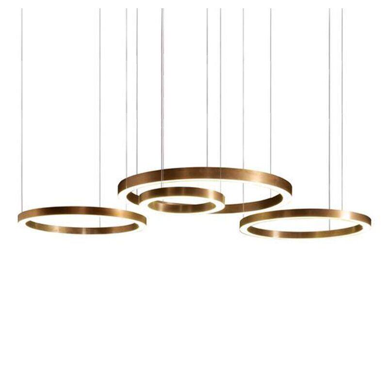 现代简约奢华艺术风格酒店大堂餐厅样板房售楼处会所LED金环吊灯