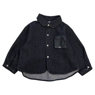 男童薄款外套2025新款儿童春秋韩版纯棉牛仔衬衫宝宝时髦长袖衬衣