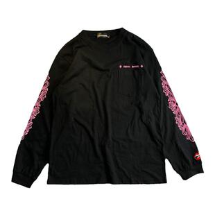 青春可爱搞怪宽松身显白减龄中性潮街头粉色十字架鬼符文长袖T恤