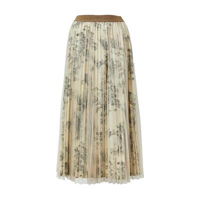 范可儿印花网纱半身裙显瘦长裙