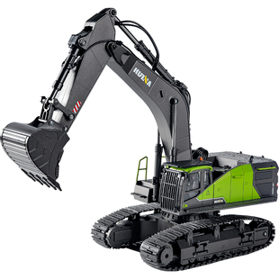 汇纳593遥控挖掘机合金丝杆传动挖土机模型挖挖机儿童玩具可挖沙