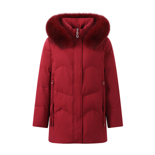 老人羽绒服女90%白鸭绒60到70岁妈妈装中老年人冬季加厚保暖棉袄