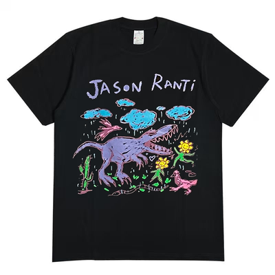 Jason Ranti音乐人童趣涂鸦风半袖美式复古创意趣味潮牌短袖T恤